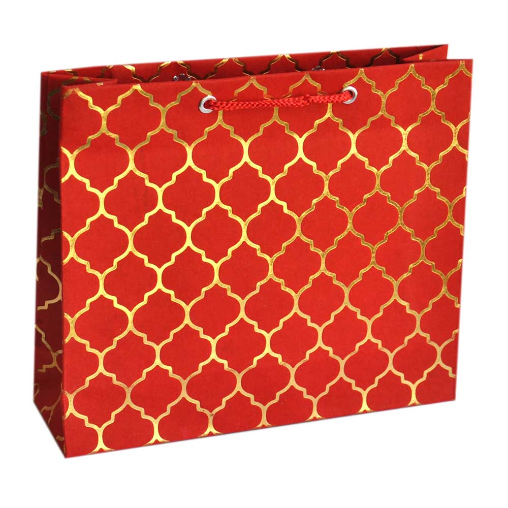 Small Gift Bag Mughal Jaal Crimson Templetree