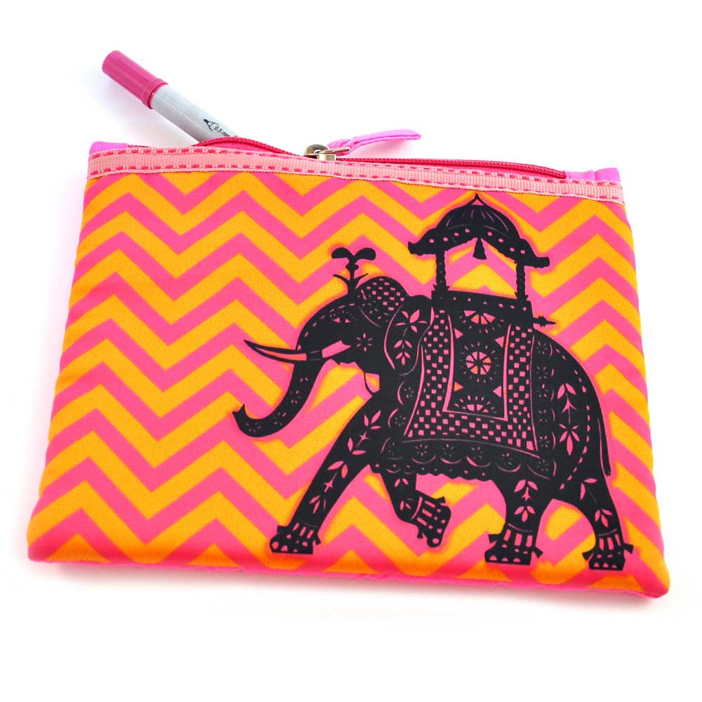 Pouch-silk-lined-travel-makeup-kit-pink-chevron-elephant